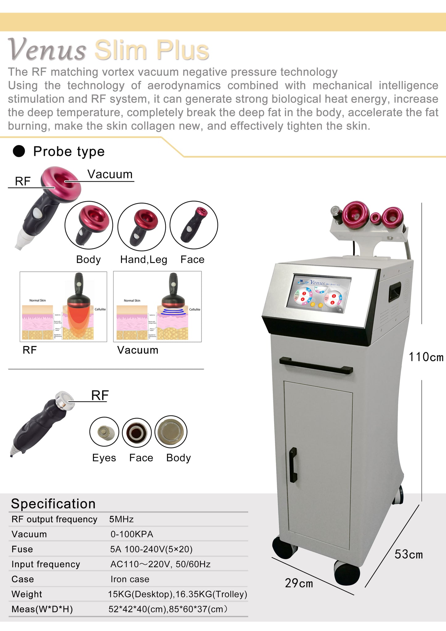Venus RF vacuum Radio freqquency Multifunctional liposuction beauty machine equipment