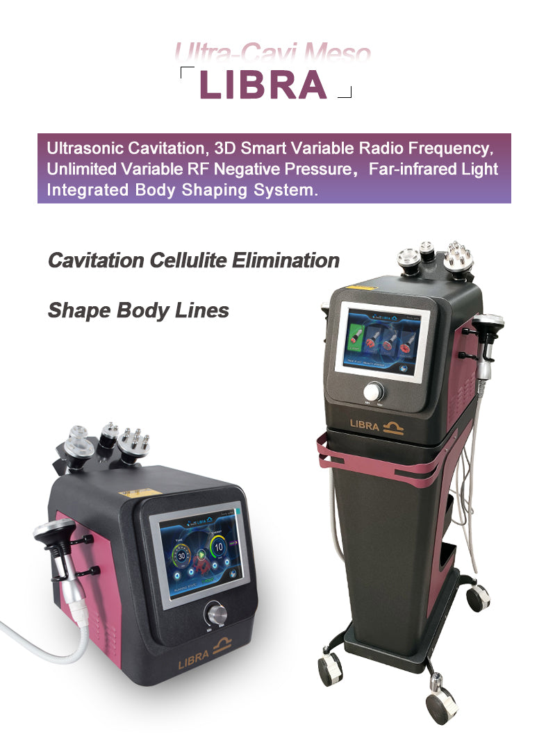 LIBRA  6 in 1 Ultrasonic Cavitation Radio Frequency Vacuum Liposuction RF Slimming Beauty Equipment