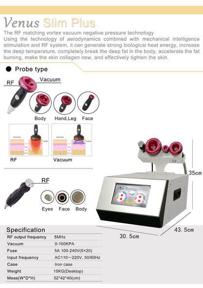 Venus RF vacuum Radio freqquency Multifunctional liposuction beauty machine equipment