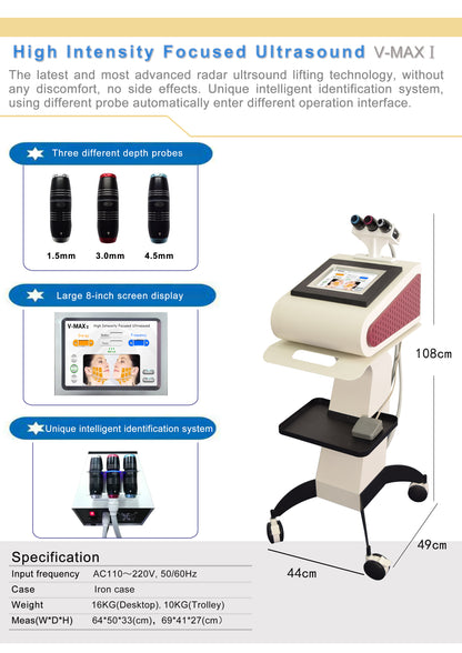 V-MAX ⅠHigh intensity fucused ultrasound HIFU beauty machine