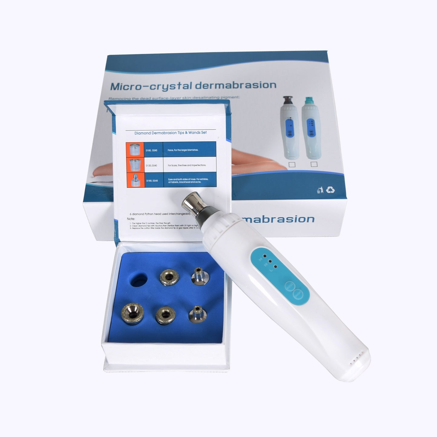 Sistema de microdermoabrasión Dispositivo de exfoliación de la piel facial en el hogar Dermoabrasión portátil